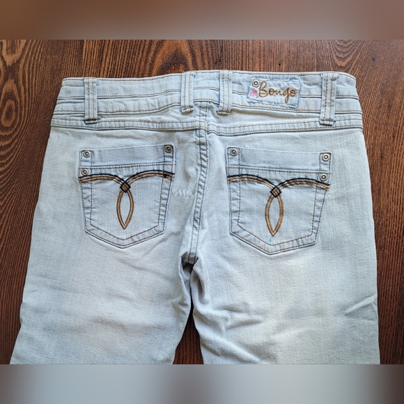 2 /$15 Bongo Stonewash Stretch Denim Shorts Low rise Long US Size 7 - Picture 2 of 11